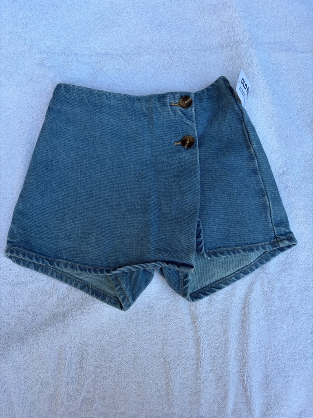 Old Navy Blue Denim Wrap-Front Shorts